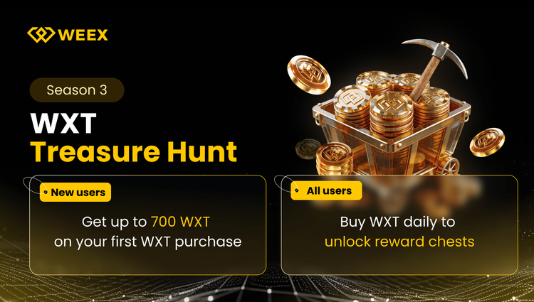 WEEX Token (WXT) Treasure Hunt S3: Trade WXT Daily, Invite Friends, and Share More WXT Rewards